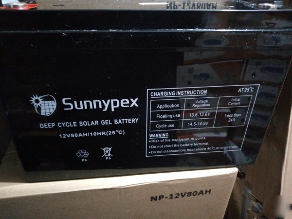 80 AH Sunnypex Solar Battery